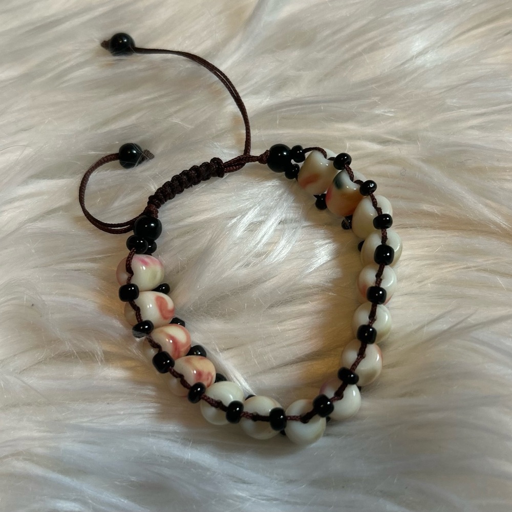 Colorful Beaded Bracelet with Adjustable Cord